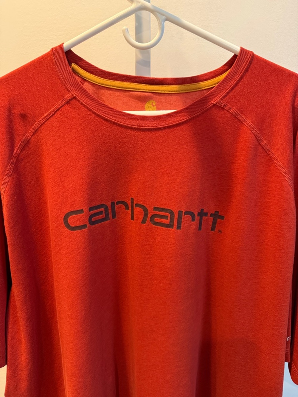Carhartt Big Logo Orange Short Sleeve Tee Size 4XL Workwear Streetwear